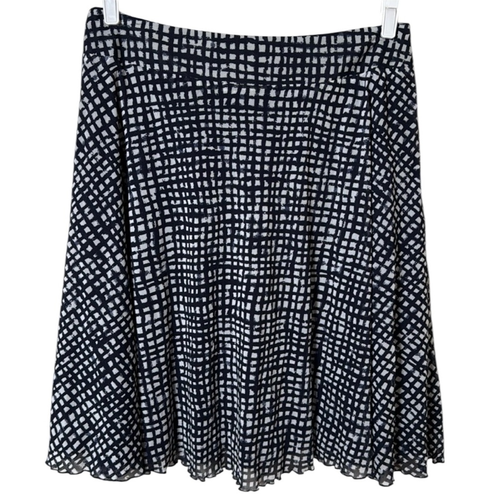 PENDLETON size 12 Navy Blue White Mesh Skirt Lined